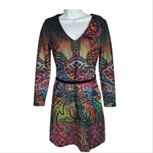 Desigual Tenfort Ponte Bohemian Dress Womens